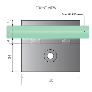 110cm Reeded Glass Shower Screen with Nickel F-Brackets and Round Pole
