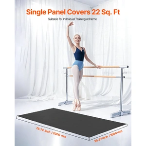 Dance Floor, 6.6' x 3' Portable Yoga Mat with Organizer Bag, 1.5 mm Thick Workout Mats, Non-slip Floor Mats for Practicing at Home, Studios, Stage