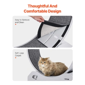 Cat Exercise Wheel, 31.5 in, Large Cat Running Wheel with Secure Brake & Carpeted Runway, Quiet Operation Cat Treadmill, Indoor Cats Exerciser Wheel f