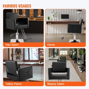 Salon Chair, Barber Chair for Hair Stylist, Styling Chair with Heavy Duty Hydraulic Pump, Swivel Hair Salon Chair with Footrest for Beauty Spa Shampoo