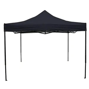 Portable Water-Resistant Gazebo 3x3 M - Black / Without Sidewalls