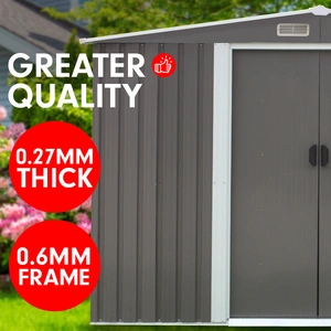Garden Shed Roof 8ft x 8ft Outdoor Storage Shelter - Grey