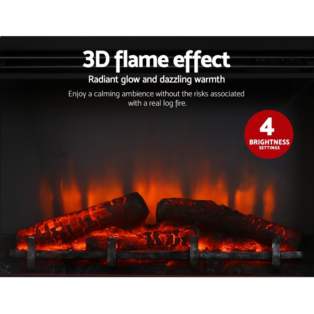Devanti 2000w Electric Fireplace Mantle Portable Fire Log Wood