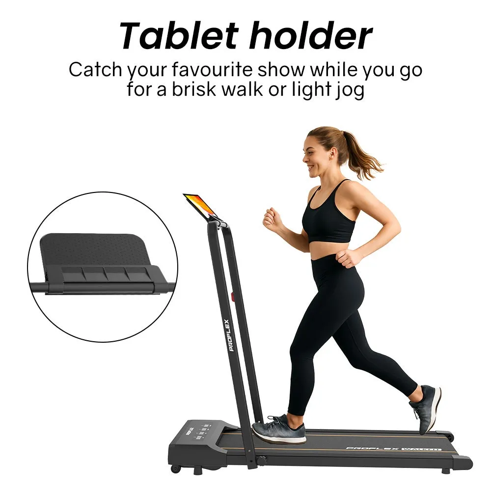 PROFLEX Electric Walking Pad Under Desk Treadmill, Compact Foldable Size, Tablet Holder, LCD Display, Walk or Light Jog Price