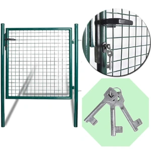 Single Door Fence Gate 100x100 cm Powder-Coated Steel