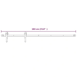Sliding Door Hardware Kit 183 cm Steel White