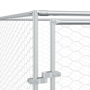Outdoor Dog Kennel Silver 4x8x2 m Galvanised Steel