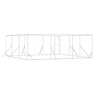Outdoor Dog Kennel Silver 6x6x2 m Galvanised Steel