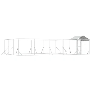 Outdoor Dog Kennel with Roof Silver 10x6x2.5 m Galvanised Steel