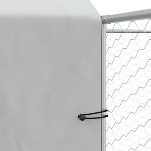 Outdoor Dog Kennel with Roof Silver 10x10x2.5 m Galvanised Steel