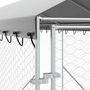 Outdoor Dog Kennel with Roof Silver 2x10x2.5 m Galvanised Steel