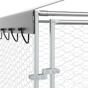 Outdoor Dog Kennel with Roof Silver 3x6x2.5 m Galvanised Steel