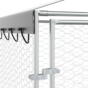 Outdoor Dog Kennel with Roof Silver 3x9x2.5 m Galvanised Steel