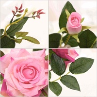 12pcs Artificial Silk Flower Fake Rose Bouquet Table Decor White