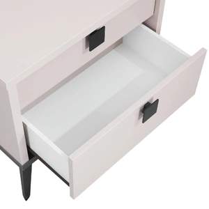 Queen 4 pcs Bedroom Suite with Dresser Fabric Upholstery MDF Combination of Champagne and Black Colour
