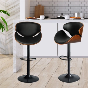 1x Bar Stools Gas Lift Kitchen Black
