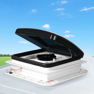 Caravan Roof Vent Hatch RV Shower Air Exhaust 12V Fan LED Light Trailer