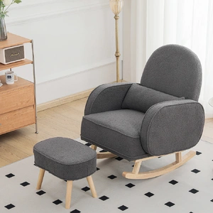 Fleece Rocking Chair with footstool