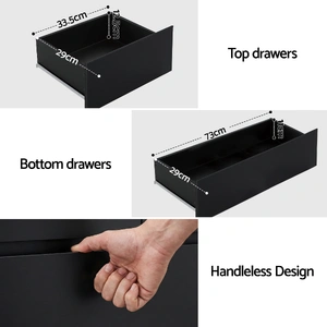 6 Chest of Drawers Tallboy PEPE Black
