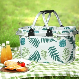 Picnic Basket Folding Bag Hamper Insulated Food Storage