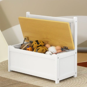 2-In-1 Kids Toys Storage Bench Box Wooden Chair