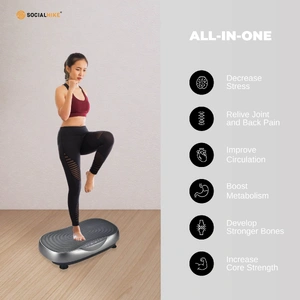 Vibration Plate Machine - Vibrating Exercise Platform Grey