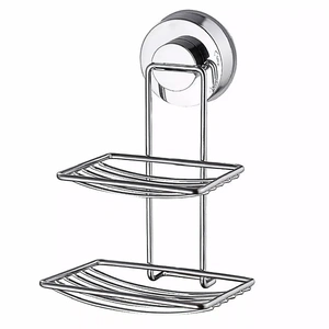 Shower Bar Holder Suction Basket Wall Mounted Stainless Steel Bathroom Soap Dish - Single Layer