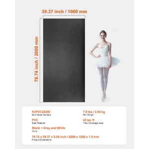 Dance Floor, 6.6' x 3' Portable Yoga Mat with Organizer Bag, 1.5 mm Thick Workout Mats, Non-slip Floor Mats for Practicing at Home, Studios, Stage