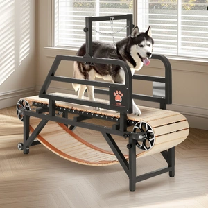 Dog Treadmill for Medium Dogs, 330lbs Weight Capacity, Dog Running Machine with Adjustable Ramps, 15.5" Runway Dog Pacer Slatmill, Pet Treadmill Exerc