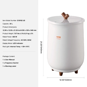 Towel Warmer Bucket, 20L Large Towel Warmer for Bathroom, Auto Shut Off Towel Heater with 4-Level Timer Fits up to Two 40"x70" Oversized Towels, Bathr