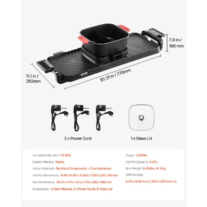 Hot Pot with Grill 2300W 2-in-1 Electric Smokeless BBQ with Removable Pot