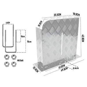 Base Mount 2mm Thickness Aluminium Diesel Heater Fuel Tank Cover Left for 10L 15L Fuel Tank Silver