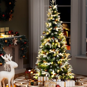 Christmas Tree 190cm Pine Cones LED Flocking Xmas Tree 680 Tips