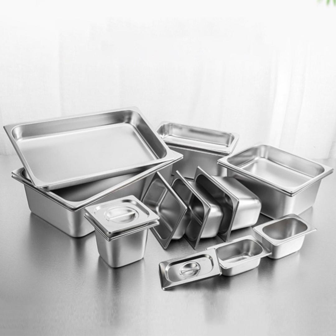 6X Gastronorm GN Pan Full Size 1/3 GN Pan 15cm Deep Stainless Steel Tray With Lid Price