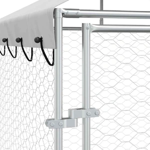 Outdoor Dog Kennel with Roof Silver 6x2x2.5 m Galvanised Steel