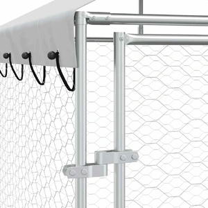 Outdoor Dog Kennel with Roof Silver 6x6x2.5 m Galvanised Steel