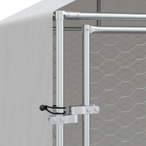 Outdoor Dog Kennel with Roof Silver 2x6x2.5 m Galvanised Steel