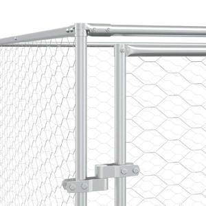 Outdoor Dog Kennel with Roof Silver 10x6x2.5 m Galvanised Steel