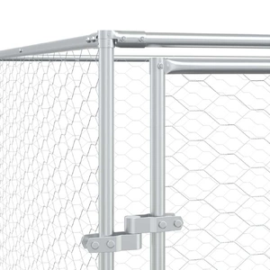 Outdoor Dog Kennel with Roof Silver 10x10x2.5 m Galvanised Steel