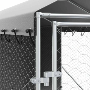 Outdoor Dog Kennel with Roof Silver 2x10x2.5 m Galvanised Steel
