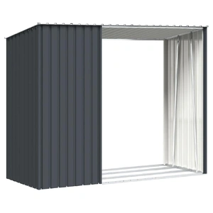 Garden Firewood Shed Anthracite 245x98x159 cm Galvanised Steel