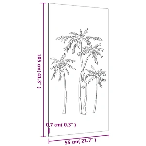 Garden Wall Decoration 105x55 cm Corten Steel Palm Tree Design