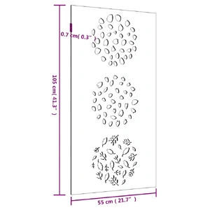 Garden Wall Decoration 105x55 cm Corten Steel Leaf Design