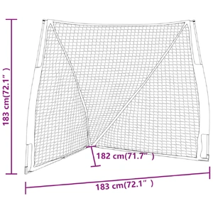 Portable Baseball Net Orange and Black 183x182x183cm Steel and Polyester