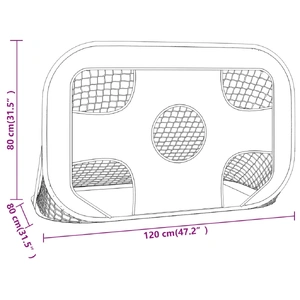 Football Goal Net with Target 120x80x80 cm Polyester