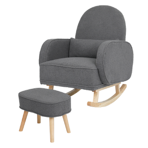 Fleece Rocking Chair with footstool