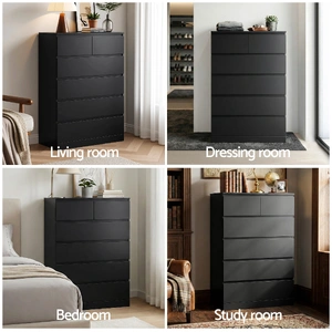 6 Chest of Drawers Tallboy PEPE Black