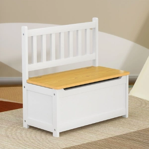 2-In-1 Kids Toys Storage Bench Box Wooden Chair