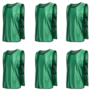 6X Sports Training Bibs Soccer Vests Group Team Bibs Basketball Cricket Football - Red-S