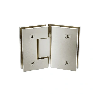 90cm Frameless Diamond Shower Screen ‚Äì Nickel F-Brackets with Durable Brass Hinges